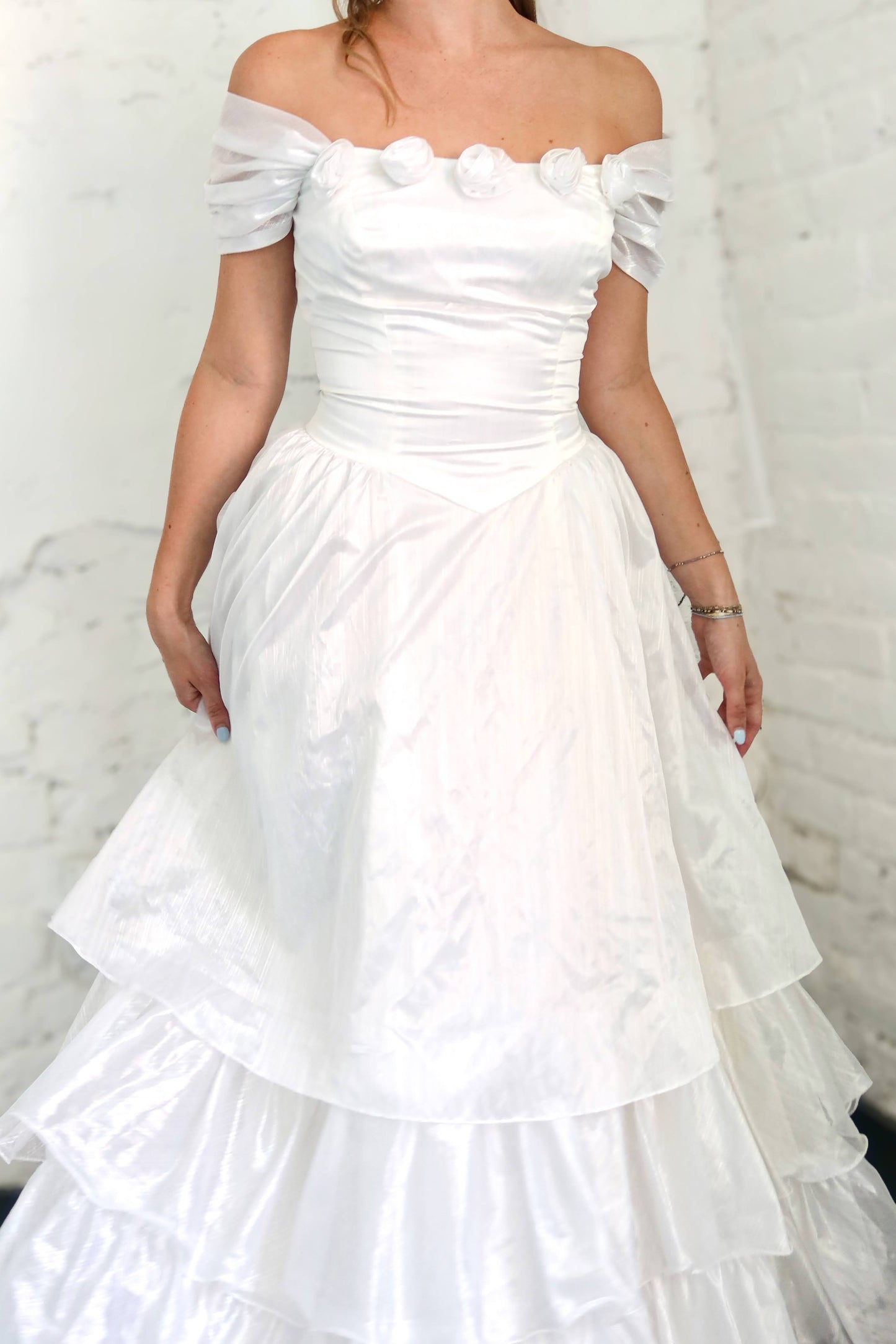 Sherry: 1980s Tiered Dress with Rosettes