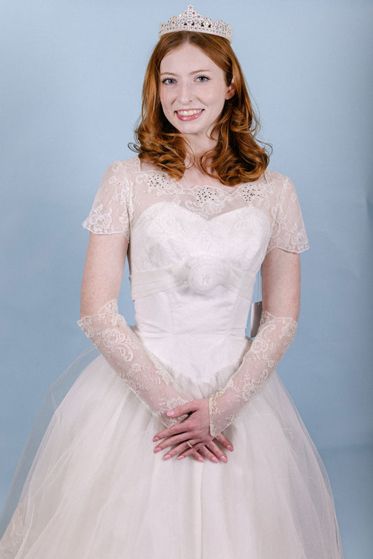 Gloria: 1960s Ballgown with Rosettes and Lace