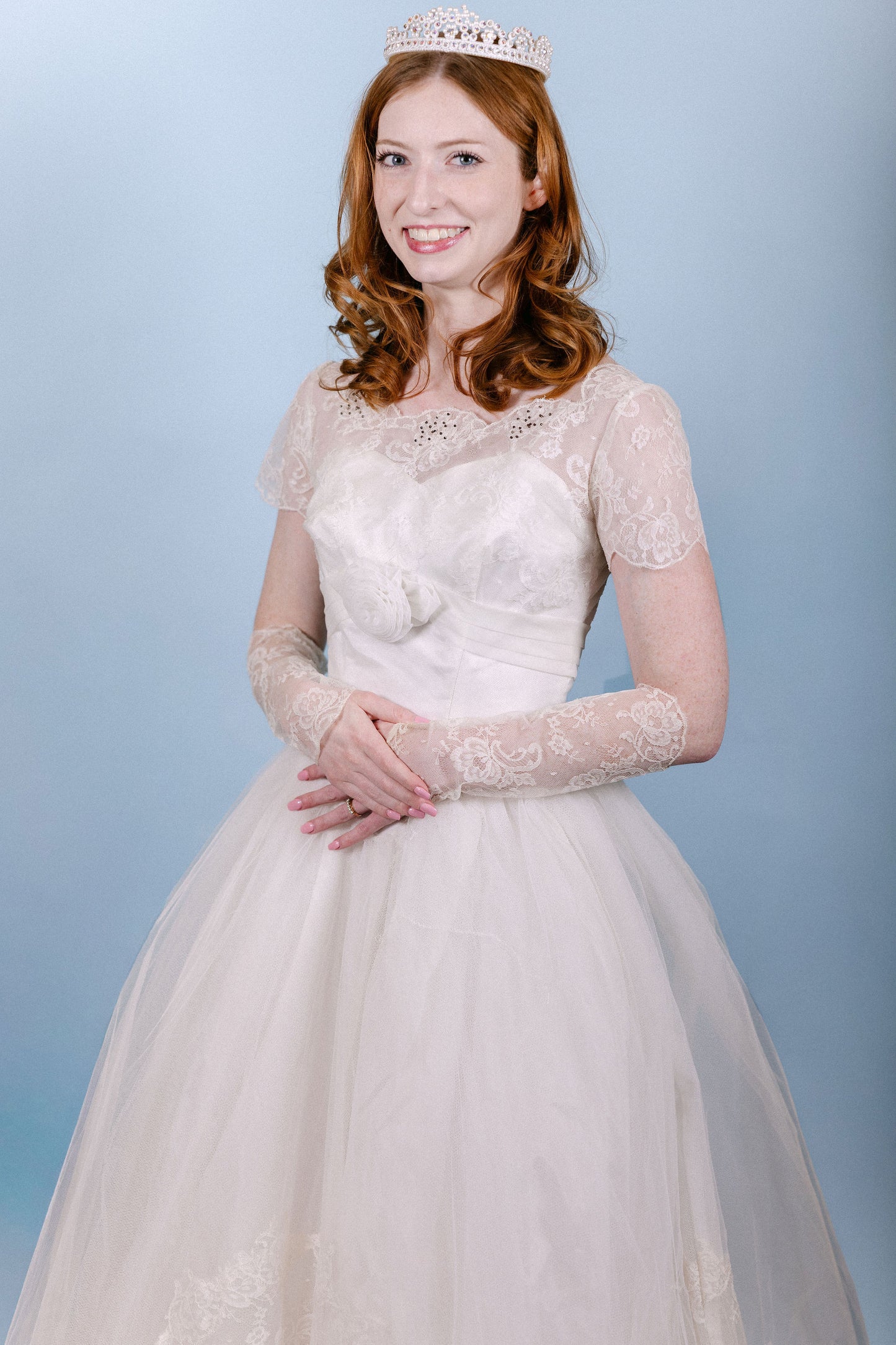 Gloria: 1960s Ballgown with Rosettes and Lace