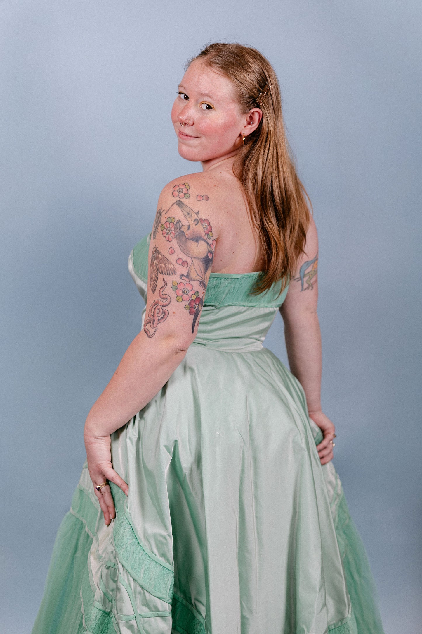 Elpheba: 1950s Emerald Green Strapless Gown
