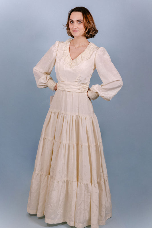 Wendy: 1979 Handmade Tiered Vogue Gown - 100% Silk, 3 pieces