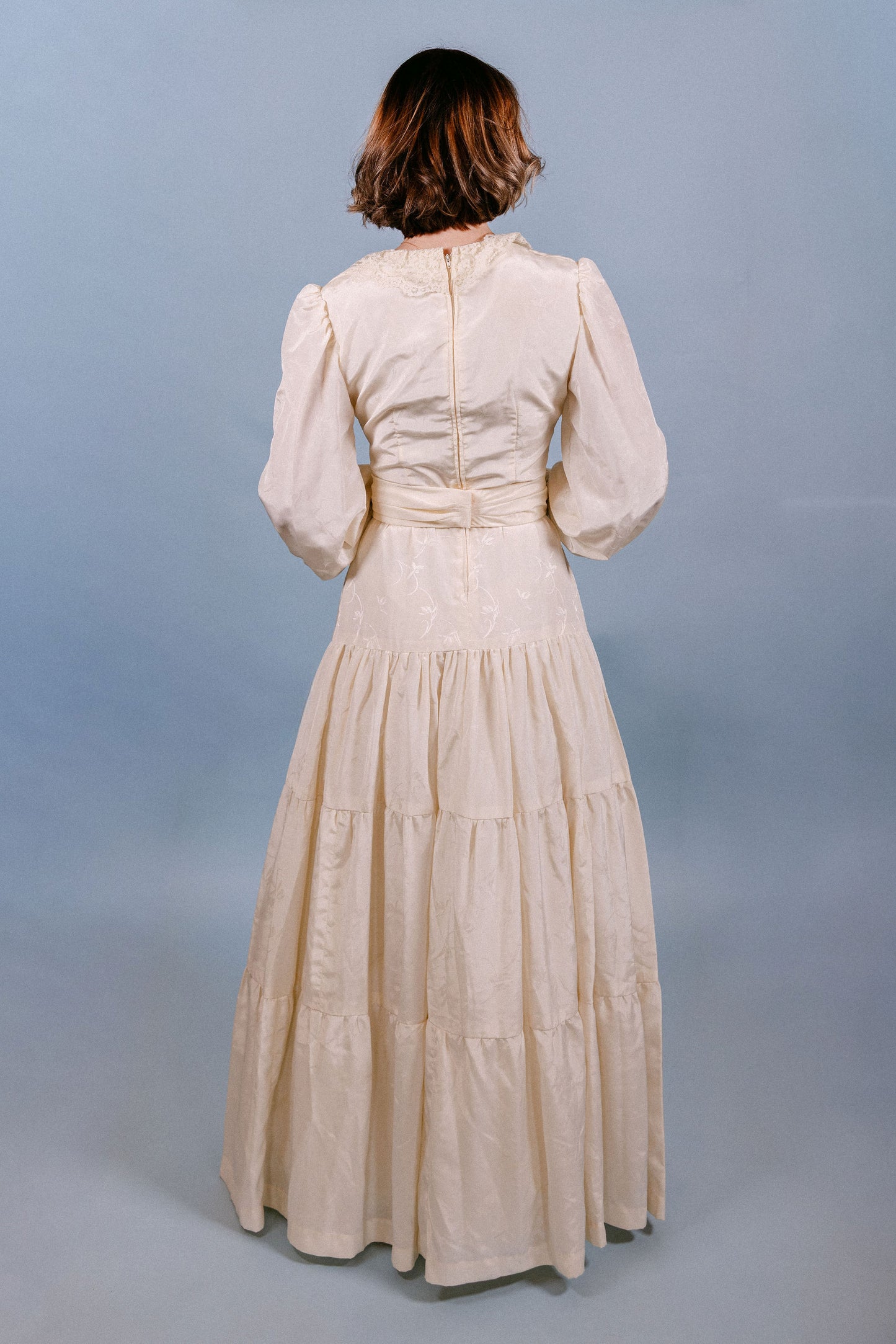 Wendy: 1979 Handmade Tiered Vogue Gown - 100% Silk, 3 pieces