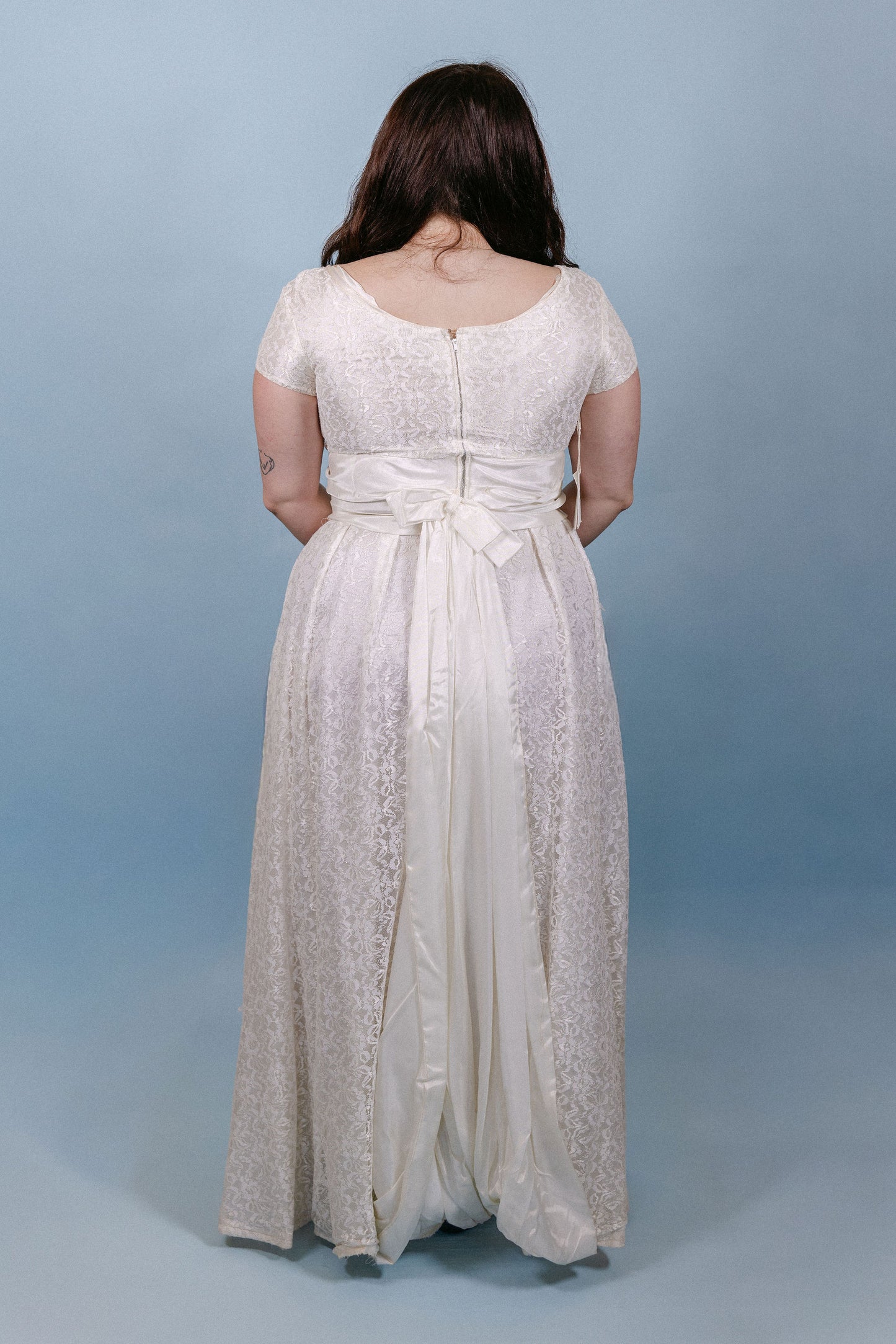 Eden: handmade, 1960s lace with bow back