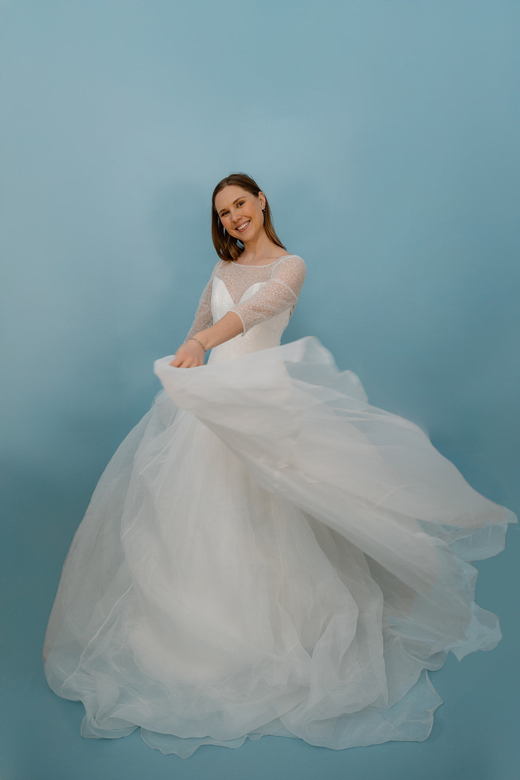 Emery: Drop-Waist Ballgown with Oversized Chiffon Skirt