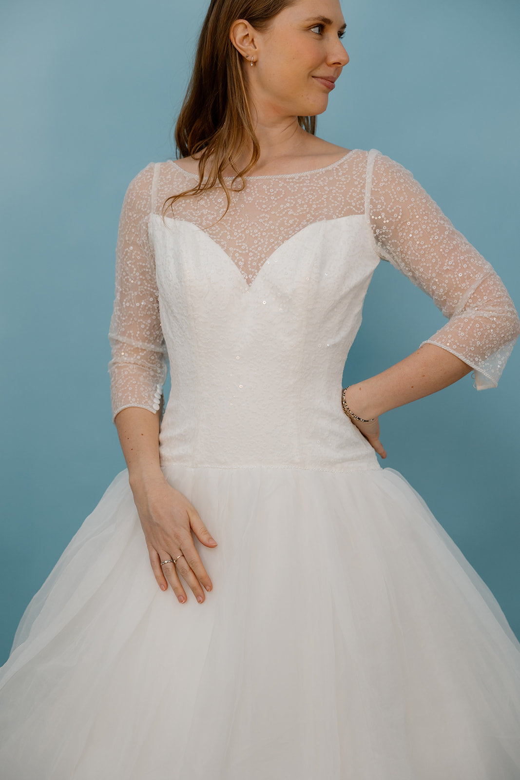 Emery: Drop-Waist Ballgown with Oversized Chiffon Skirt