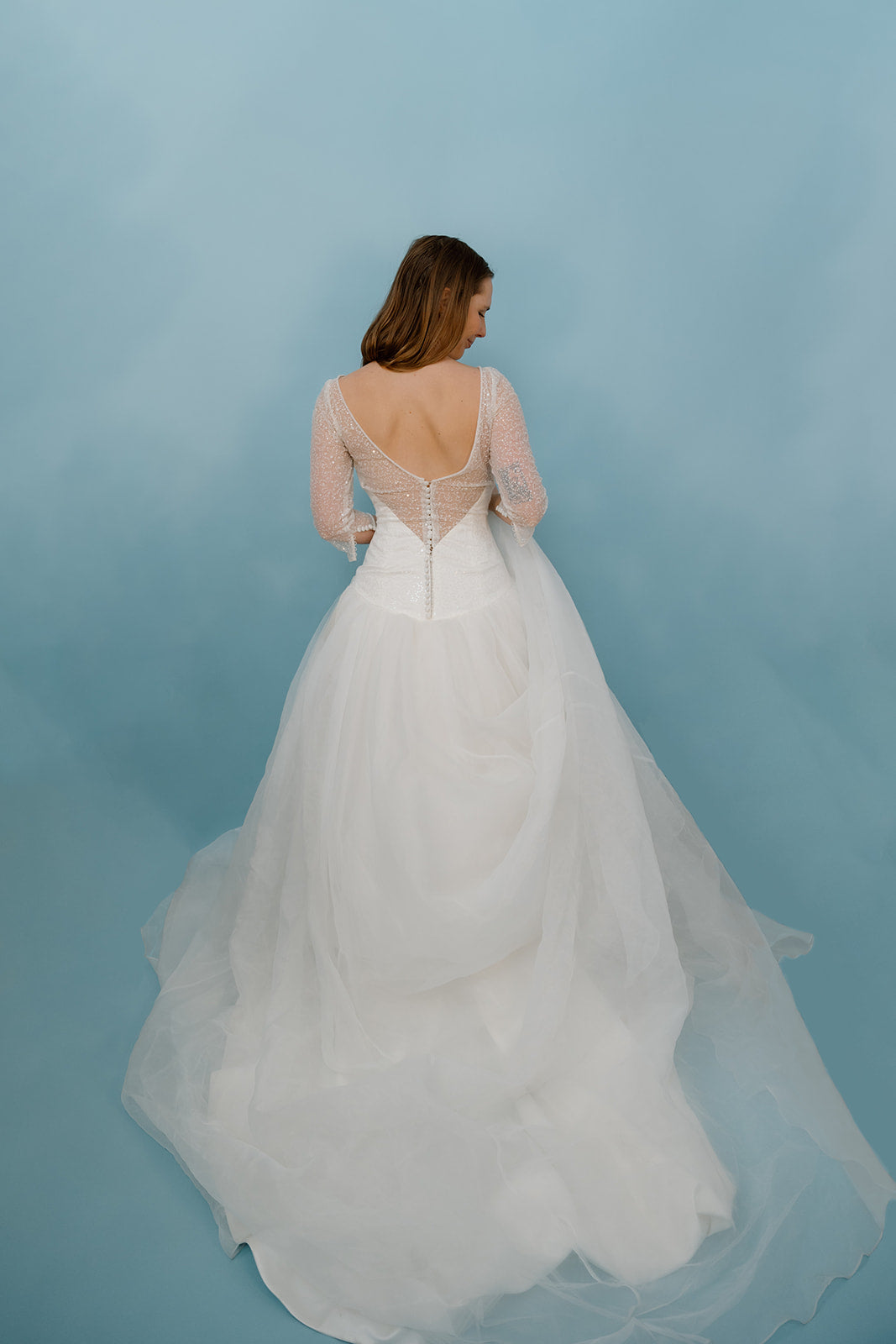 Emery: Drop-Waist Ballgown with Oversized Chiffon Skirt