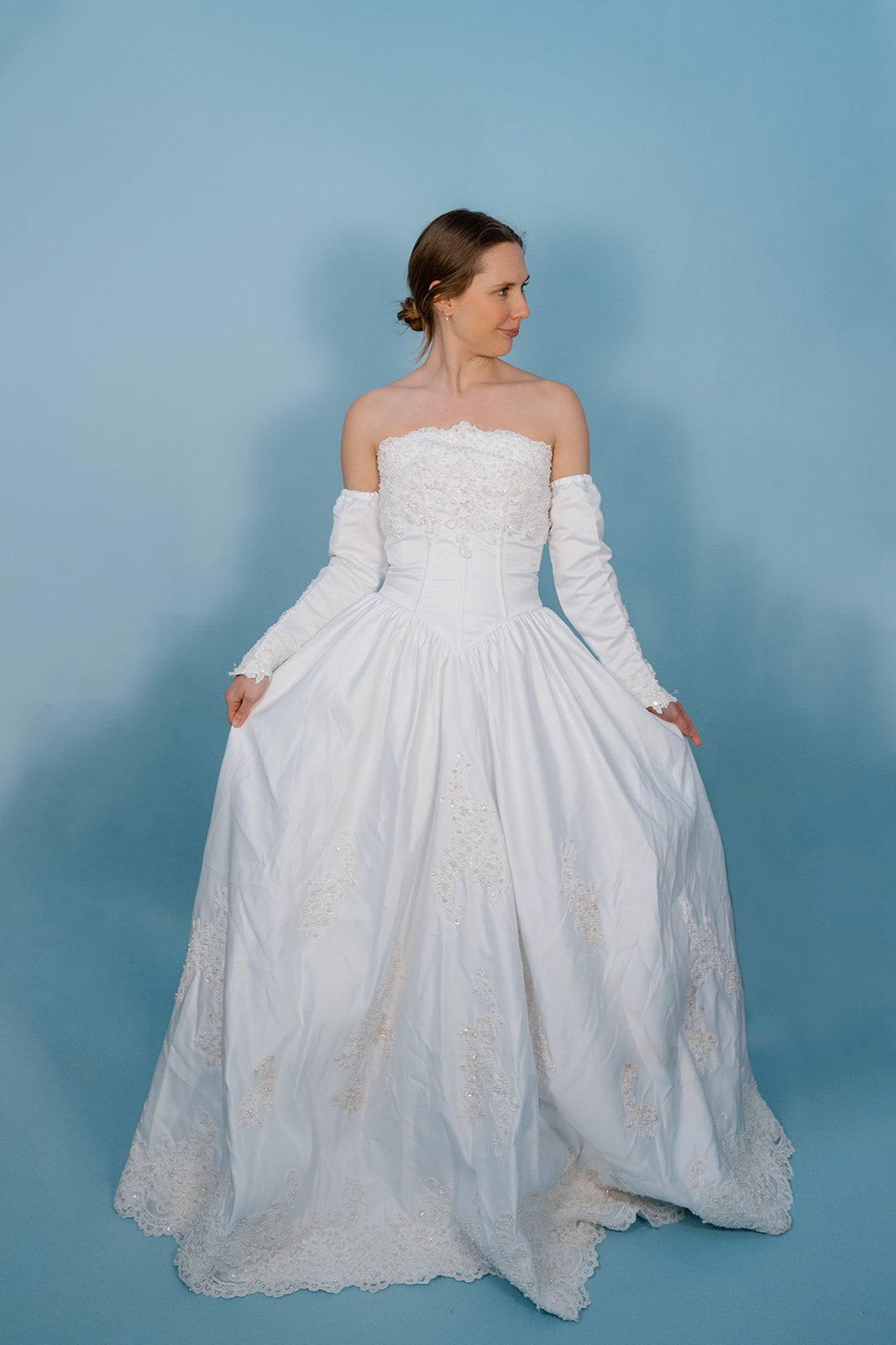 Cutter: White Strapless 2000s Ballgown