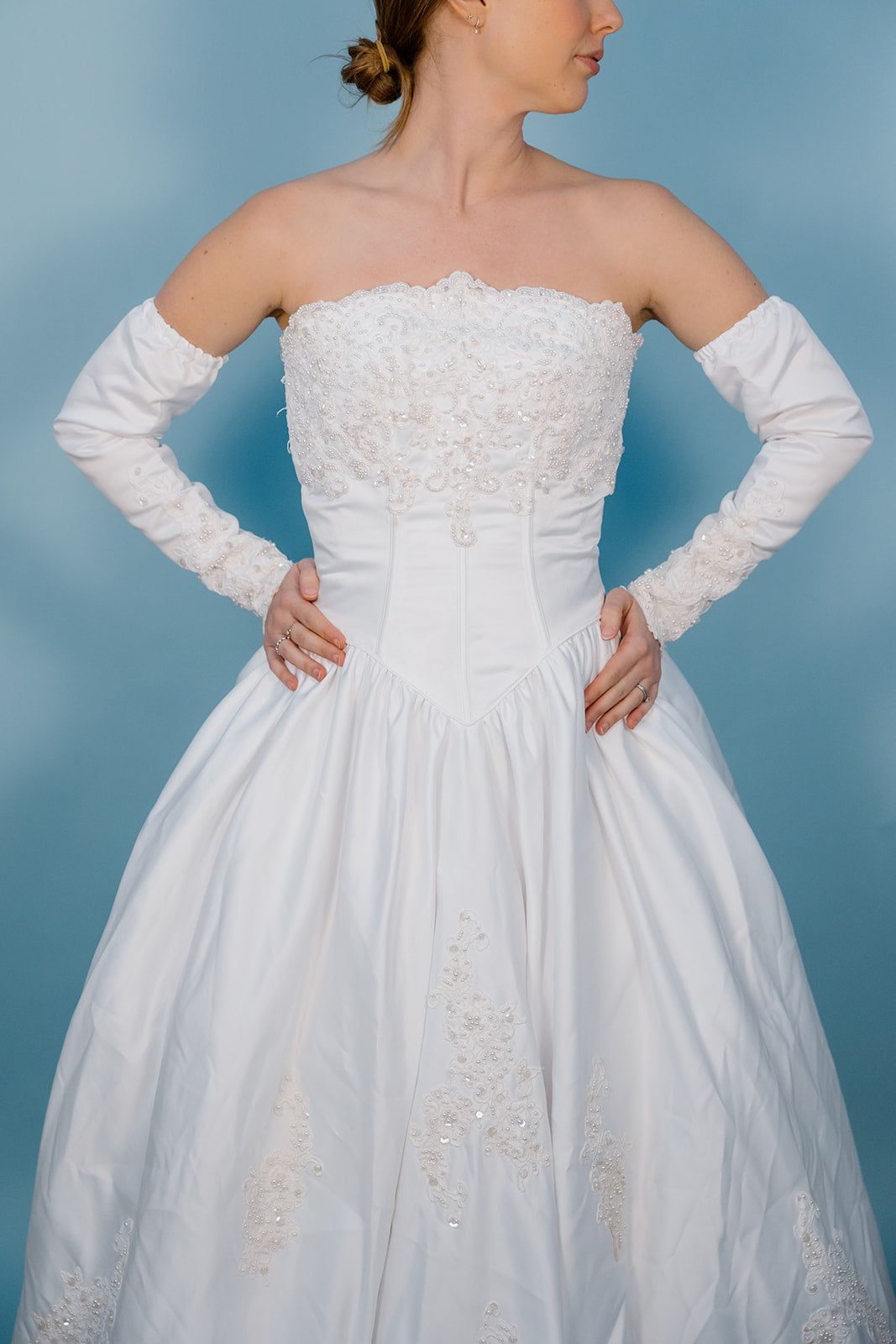 Cutter: White Strapless 2000s Ballgown