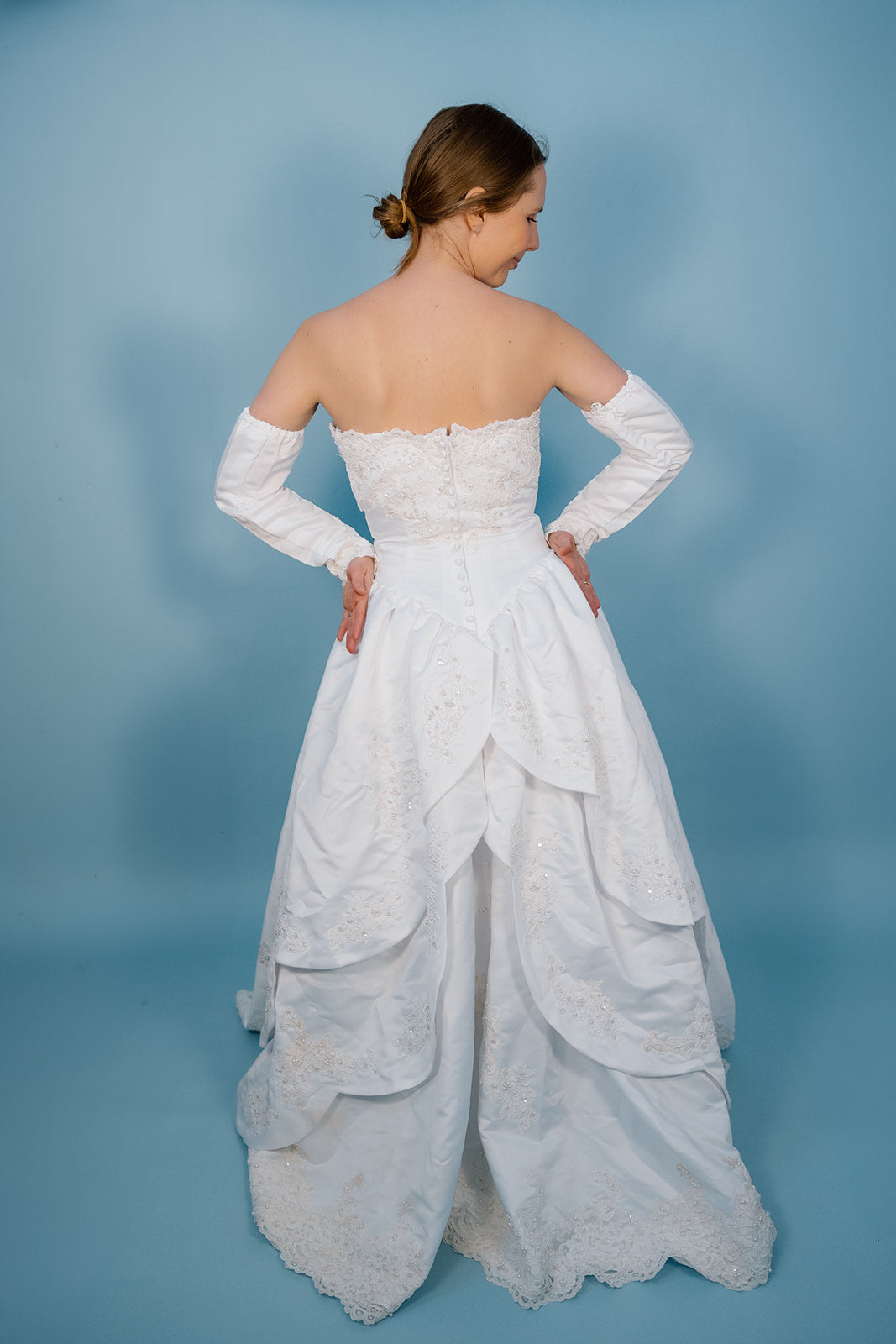 Cutter: White Strapless 2000s Ballgown