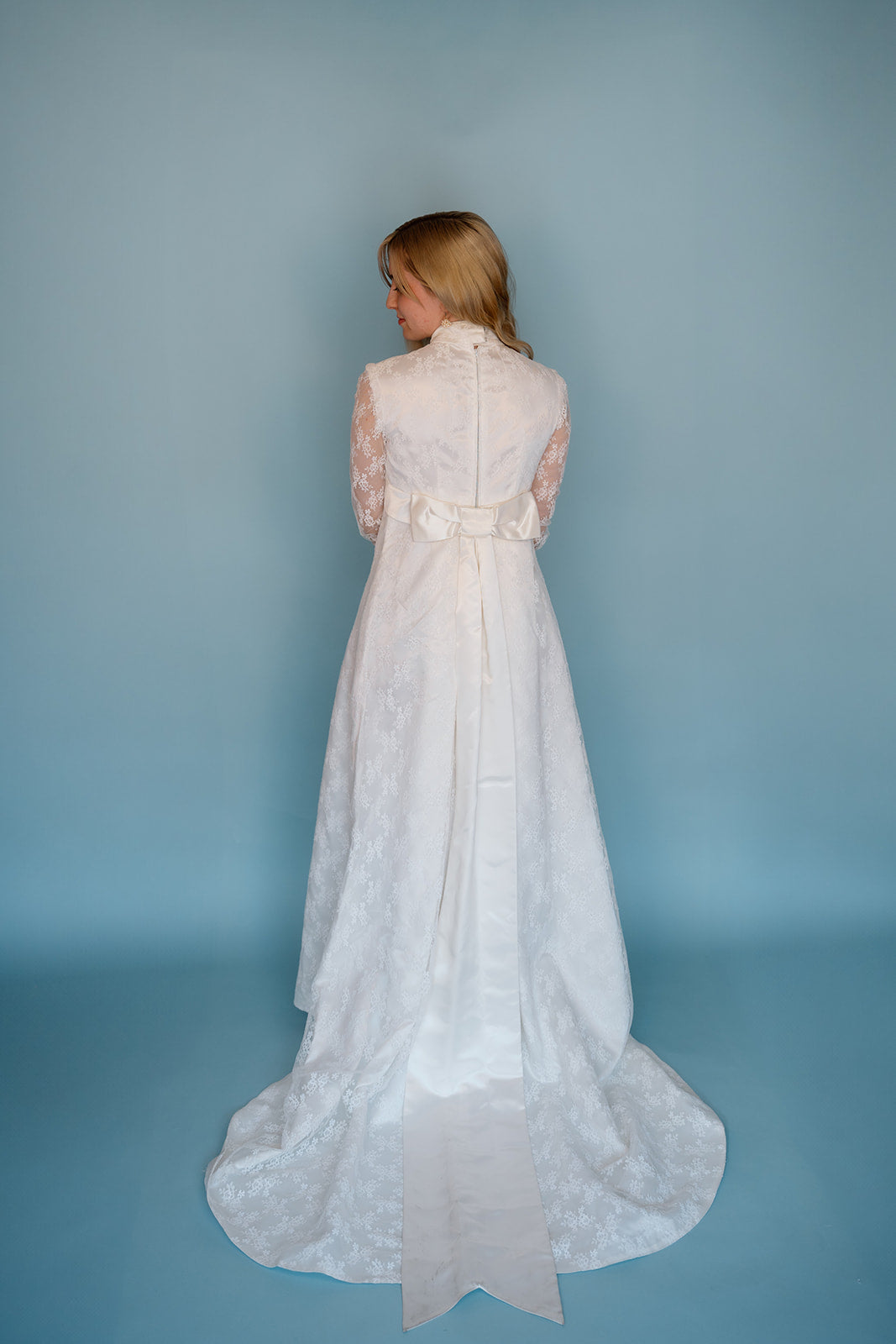 Chloe: 1970s Lace Long-Sleeve Wedding Dress