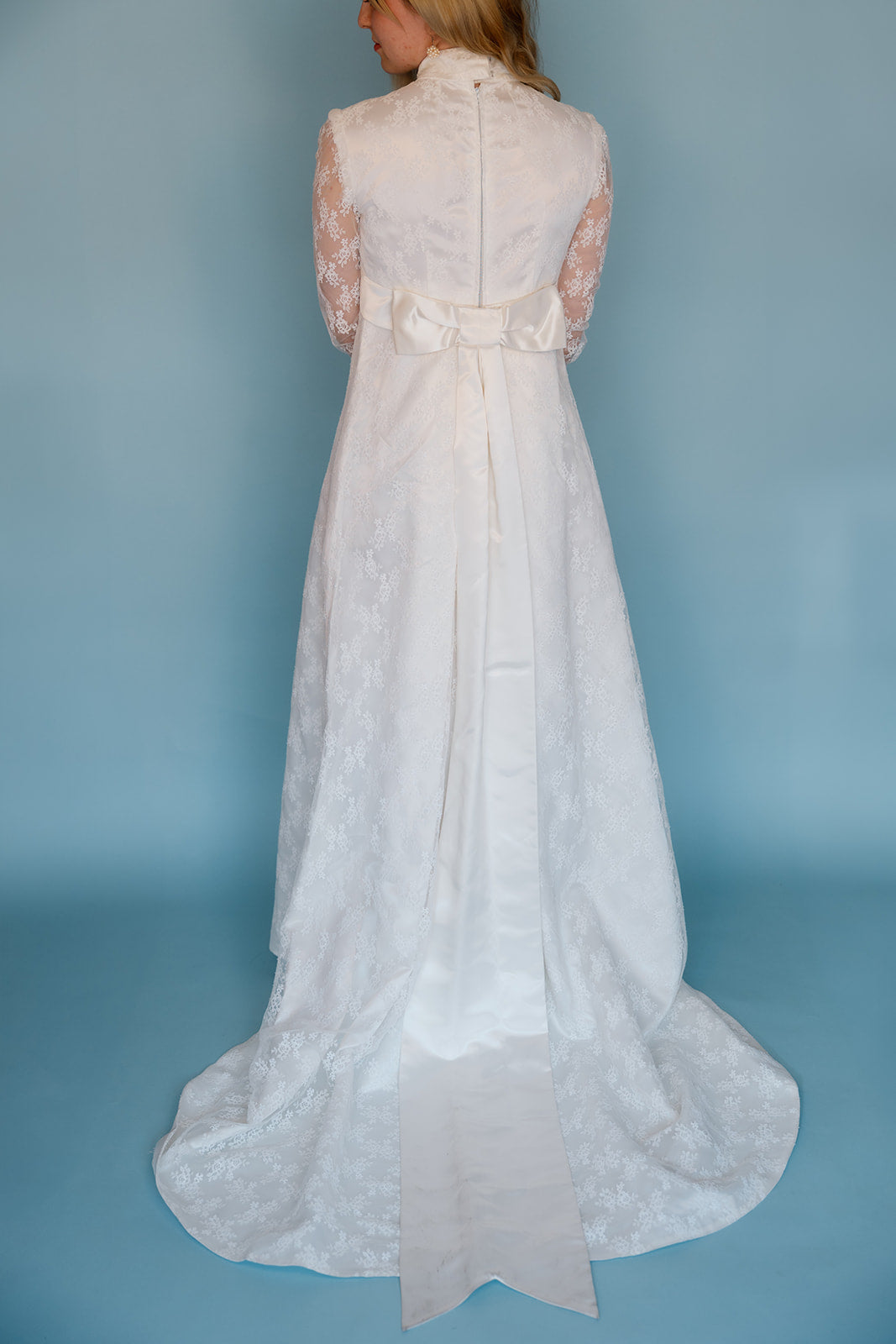 Chloe: 1970s Lace Long-Sleeve Wedding Dress