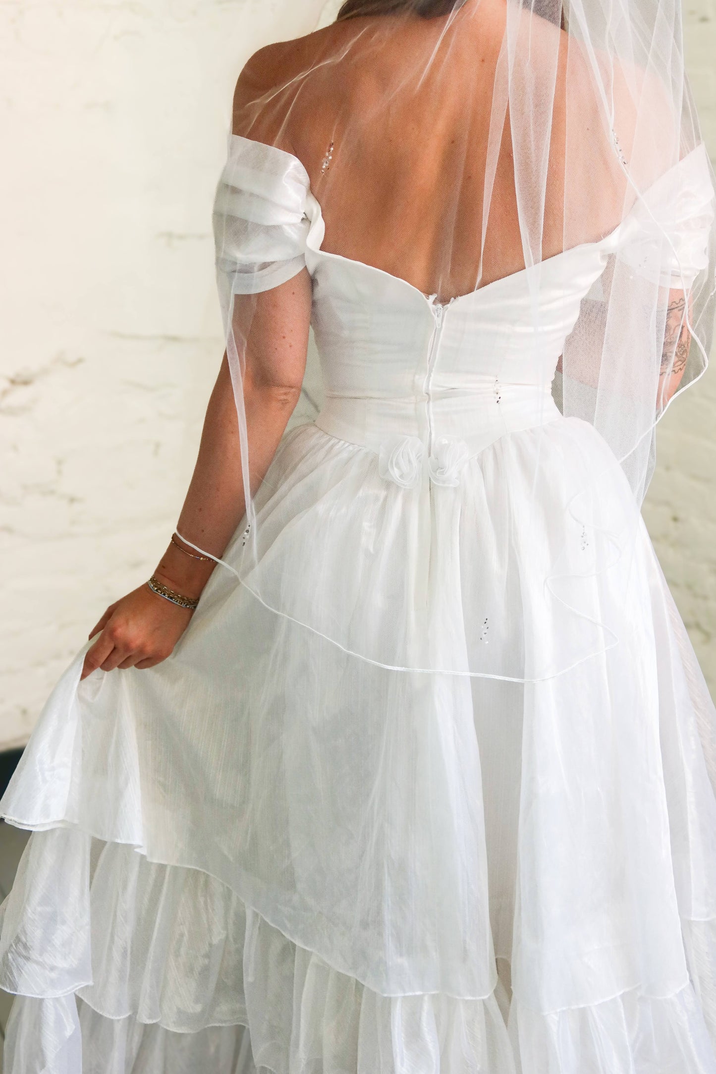 Sherry: 1980s Tiered Dress with Rosettes