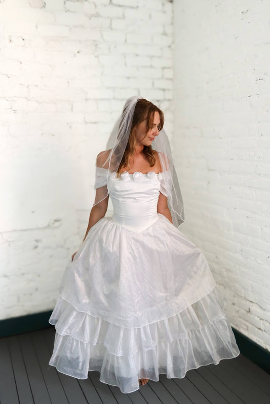Sherry: 1980s Tiered Dress with Rosettes