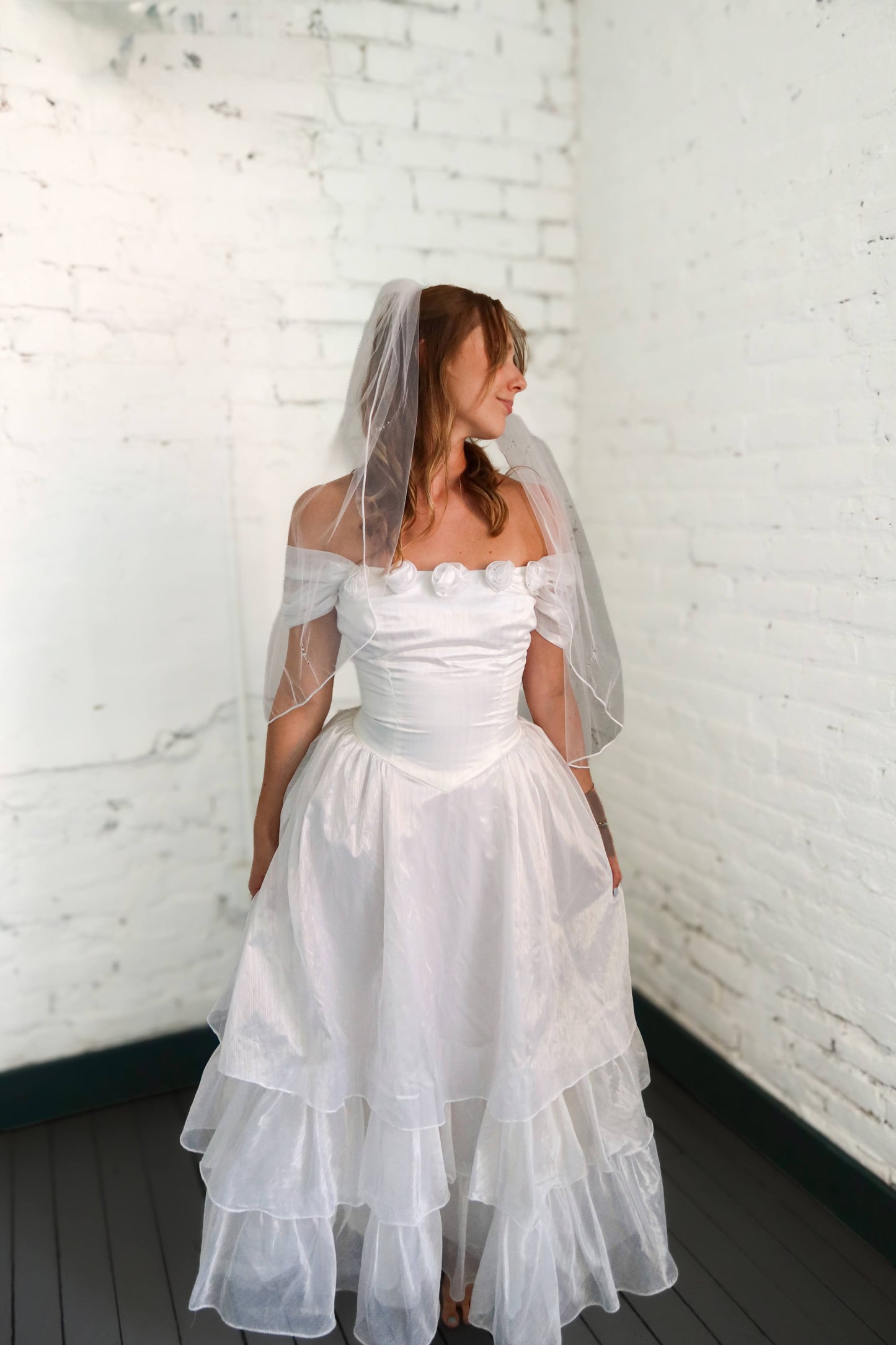 Sherry: 1980s Tiered Dress with Rosettes
