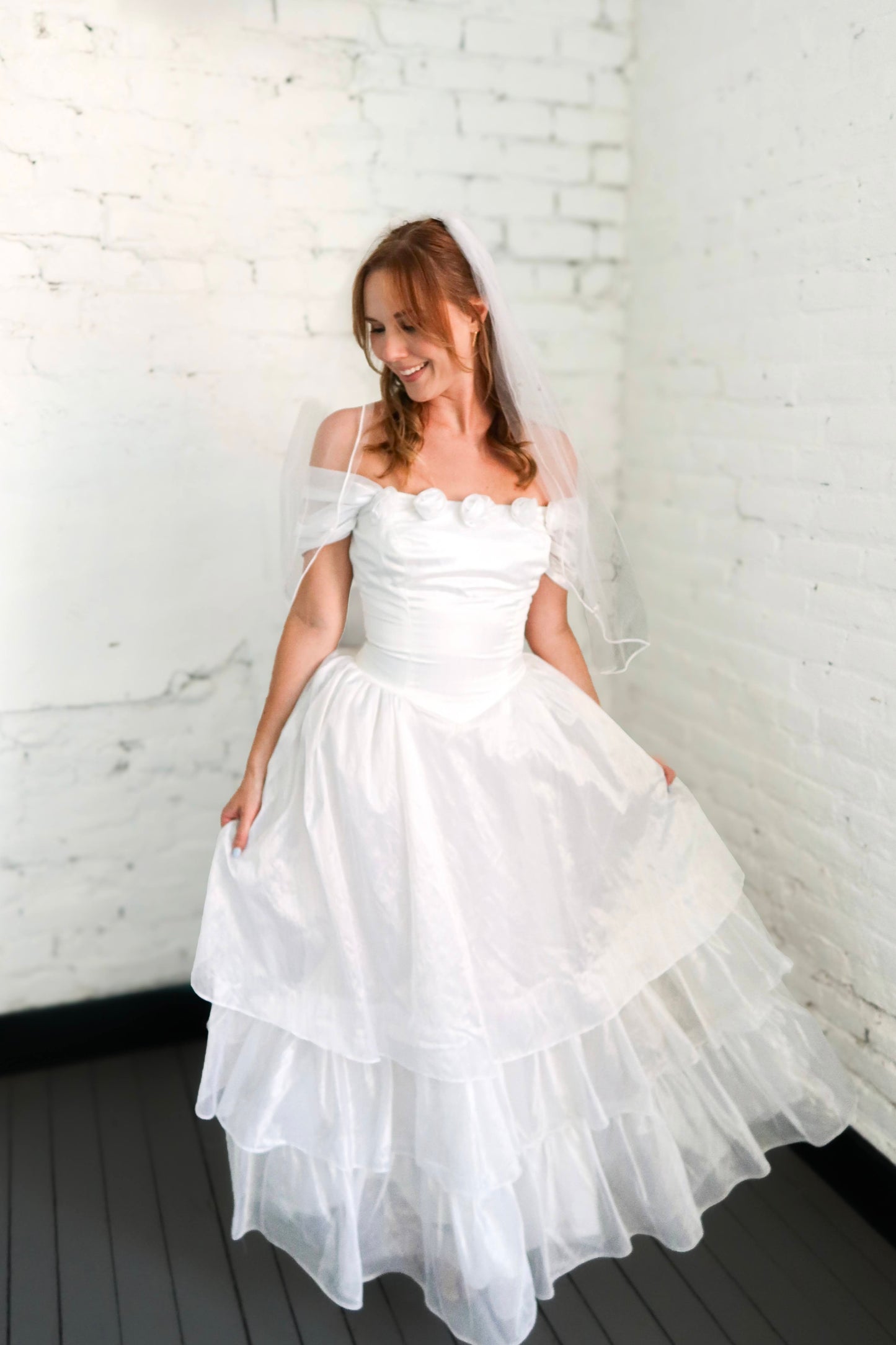 Sherry: 1980s Tiered Dress with Rosettes