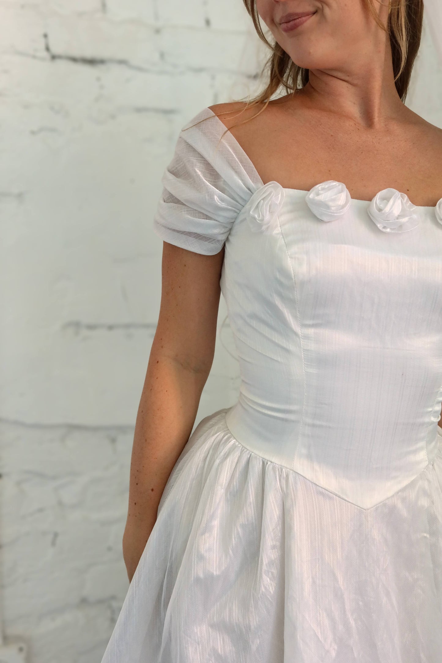 Sherry: 1980s Tiered Dress with Rosettes