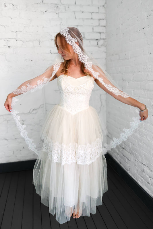 Jesse: 1960s Tea Length Tulle Layered Dress